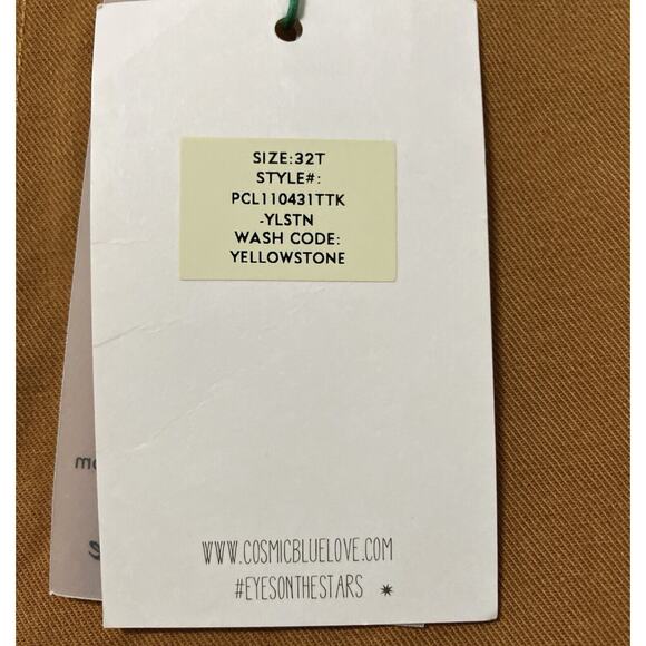 Cosmic Blue Love Women's size 32T Yellowstone Straight Leg Cropped Jeans NWT - Picture 4 of 8